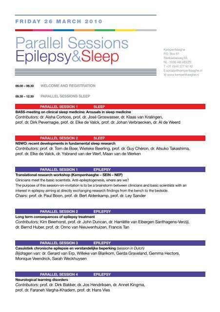 Program Epilepsy&Sleep update 2010