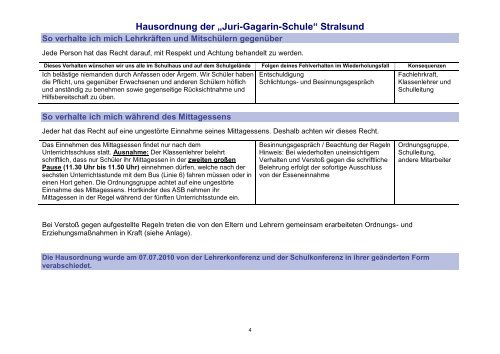 Haus- und Schulordnung - Grundschule Juri Gagarin