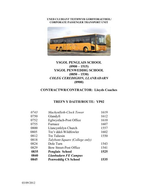 machynlleth to aberystwyth bus