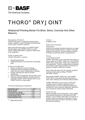 Thoro Dryjoint - Arcon Supplies