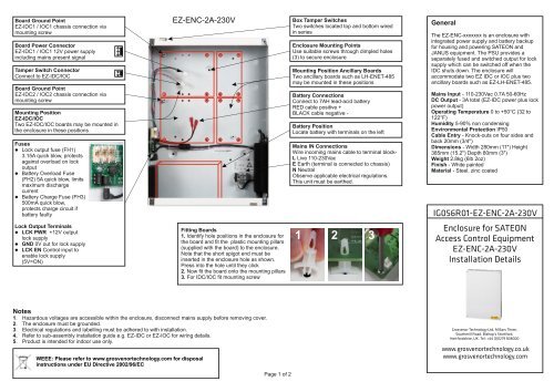 Enclosure for SATEON Access Control Equipment ... - Grostech.com