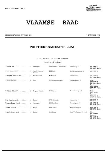 VLAAMSE RAAD - Vlaams Parlement