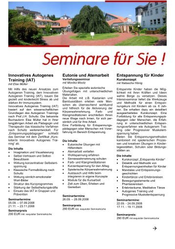 Innovatives Autogenes Training (IAT) - Akademie Gesundes Leben