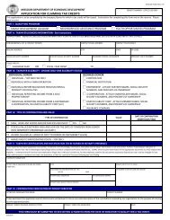 Application for Claiming Tax Credits - Missouri Department of ...