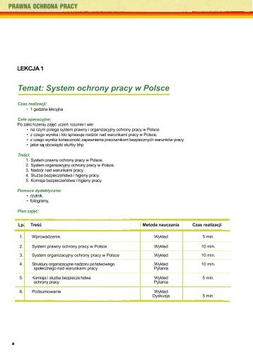 Temat: System ochrony pracy w Polsce - Centralny Instytut Ochrony ...