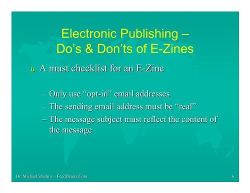 Electronic Publishing – Do's & Don'ts of E-Zines - FeedDealer.Com