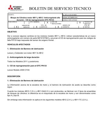 BOLETIN DE SERVICIO TECNICO - Jato