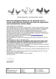 Einladung Nationale - FÃ¶rderverein Schweizer Kleintierrassen