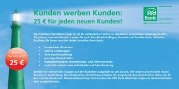 "Kunden werben Kunden"-Coupon - PSD Bank Westfalen-Lippe eG