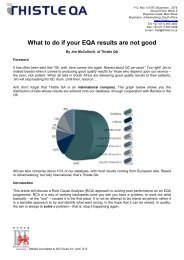 What to do if your EQA results are not good - Thistle QA