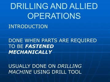 DRILLING AND ALLIED OPERATIONS