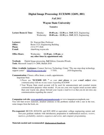 ABET Format Syllabus for ECE 5690 - College of Engineering