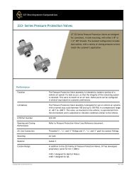 223-Series Pressure Protection Valve - GT Development Corporation