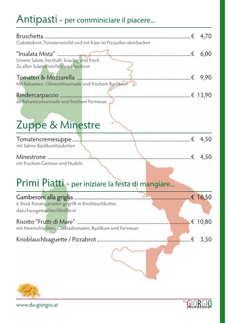 Speisekarte downloaden (PDF - 1004KB) - Gruberstadl in Obertauern