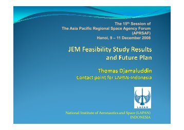 Activity report from Indonesia - APRSAF