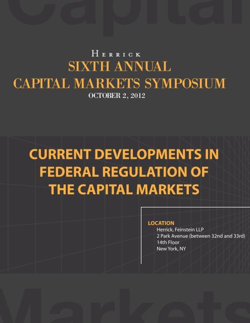 2012 Capital Markets Symposium Event Materials - Herrick ...