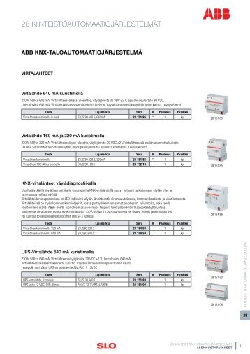 28 KIINTEISTÃ¶AUTOMAATIOJÃRJESTELMÃT - SLO