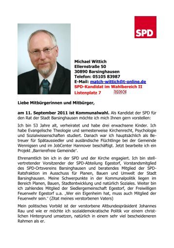 Information Ã¼ber Michael Wittich - SPD Barsinghausen