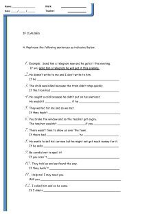 If Clauses A Rephrase The Following Sentences As Indicated