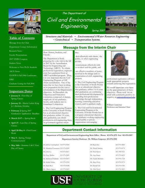 Spring 2007 Newsletter - Civil & Environmental Engineering