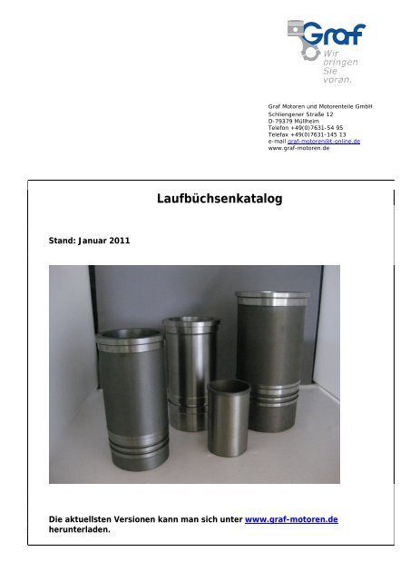 Laufbüchsenkatalog - Graf Motoren und