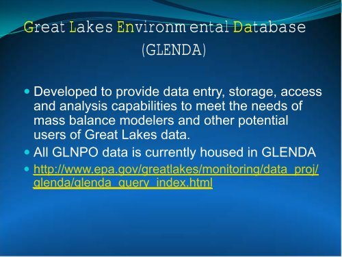 GLENDA-GIS: AN ON-LINE, INTERACTIVE GIS ... - GeoTools - NOAA