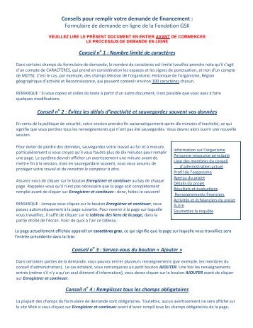 Conseils pour remplir votre demande de financement : Formulaire ...