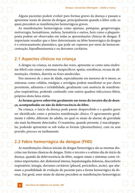 Manual de Enfermagem – Adulto e Criança - Dengue