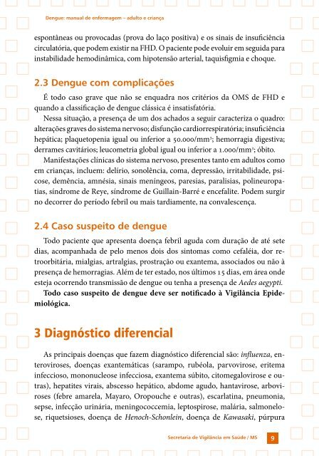 Manual de Enfermagem – Adulto e Criança - Dengue