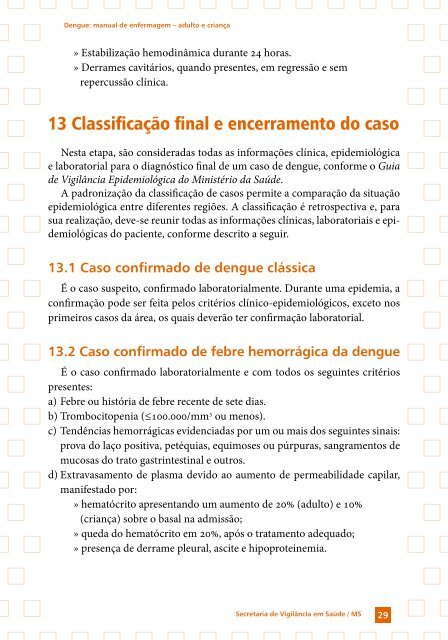 Manual de Enfermagem – Adulto e Criança - Dengue