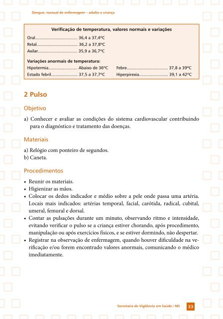 Manual de Enfermagem – Adulto e Criança - Dengue