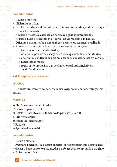 Manual de Enfermagem – Adulto e Criança - Dengue