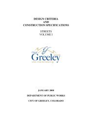 Streets Design Criteria and Construction ... - City of Greeley