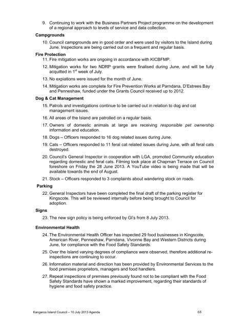 Council Agenda - Kangaroo Island Council - SA.Gov.au