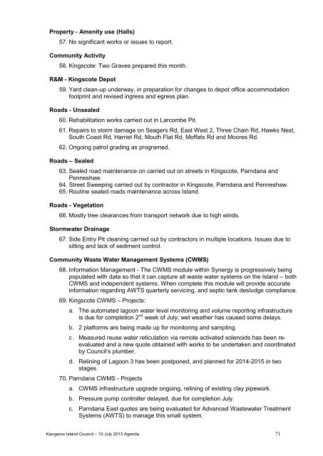 Council Agenda - Kangaroo Island Council - SA.Gov.au