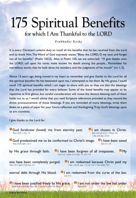 give thanks to the Lord - Bible Witness Media Ministry