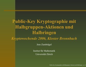 Public-Key Kryptographie mit Halbgruppen-Aktionen und Halbringen