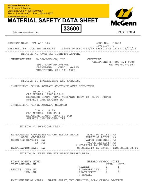 MSDS - McGean