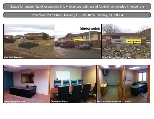 fully furnished, turnkey, office space for lease in west greeley