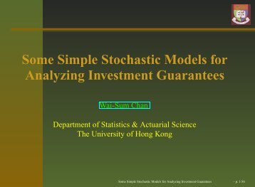 Some Simple Stochastic Models for Analyzing Investment Guarantees