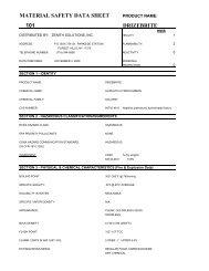 material safety data sheet 101 drizebrite - Black Forest Imports