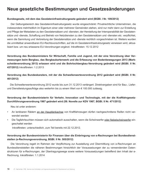 ZT Nachrichten 1/2013 - Kammer der Architekten und ...