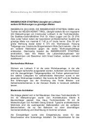 Medienmitteilung der INNSBRUCKER ... - Neue Heimat Tirol