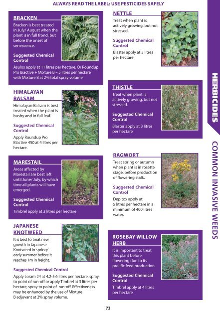 HERBICIDES C O MM O N INV ASIVE WEEDS - Pitchcare