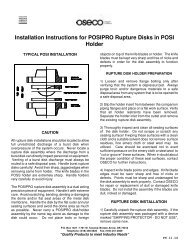 Installation Instructions for POSIPRO Rupture Disks in POSI ... - Oseco