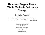 Hyperbaric Oxygen - Traumatic Brain Injury Council
