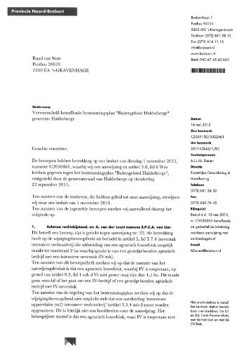 Verweerschrift - Gemeente Halderberge