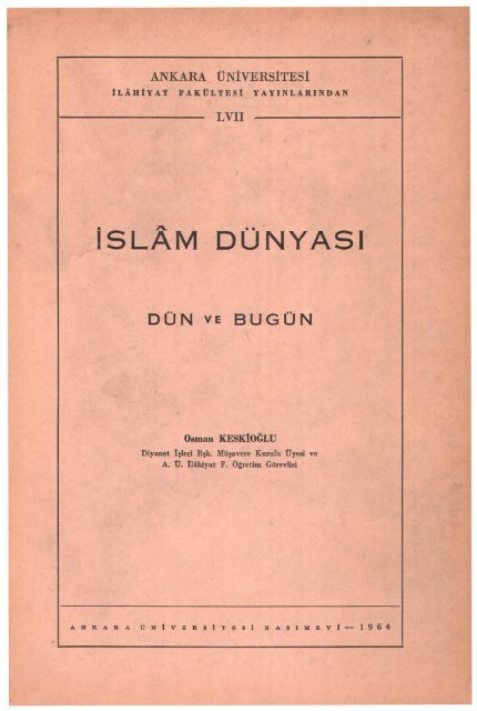 PDF Dosyası - Ankara Üniversitesi Kitaplar Veritabanı