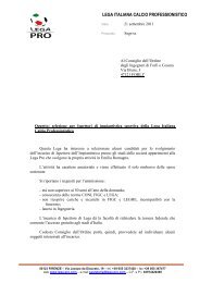 LEGA ITALIANA CALCIO PROFESSIONISTICO - Ordine degli ...