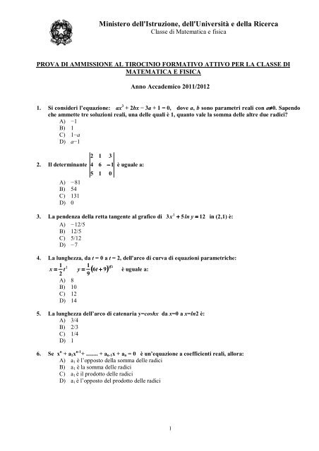 Quesiti E Risposte Tfa